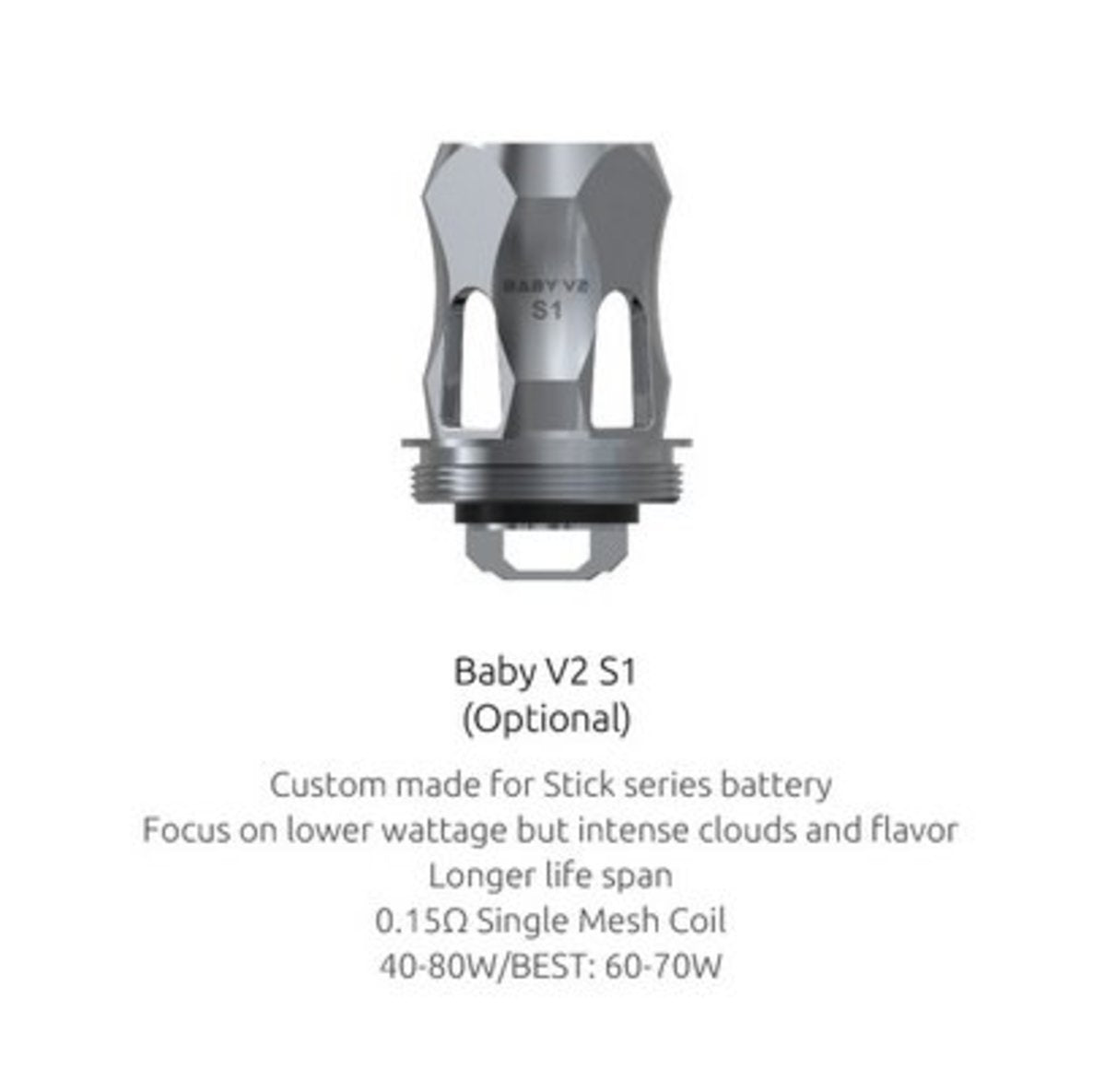 SMOK BABY V2 - 0.15ohm S1 SINGLE MESH COILS