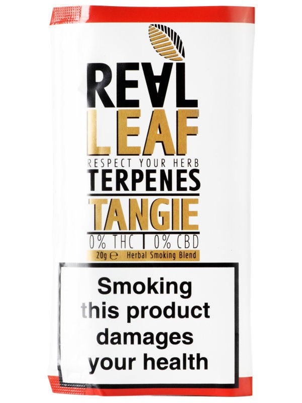 REAL LEAF TERPENE INFUSED TOBACCO ALTERNATIVE - TANGIE - 20g POUCH