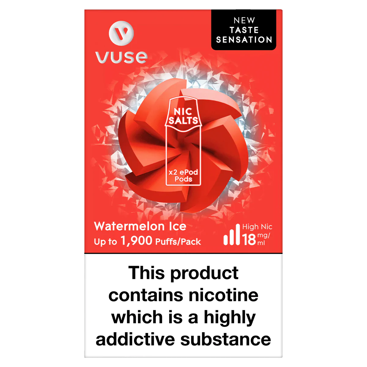 VUSE PODS - WATERMELON ICE NIC SALTS - 2 x EPOD PODS