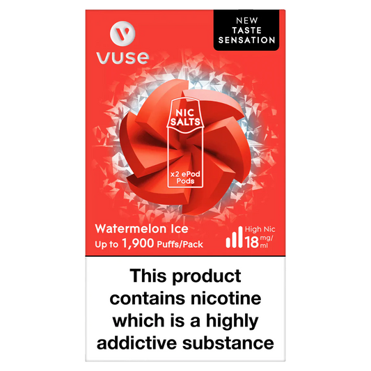 VUSE PODS - WATERMELON ICE NIC SALTS - 2 x EPOD PODS