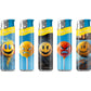 Adamo Refillable Electric Lighters - SMILEY FACES DESIGN (SLIM) - FULL SETS OF 5 LIGHTERS / BULK