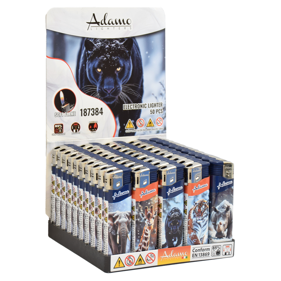 Adamo Refillable Electric Lighters - WINTER ANIMALS DESIGN (SLIM) - FULL SETS OF 5 LIGHTERS / BULK