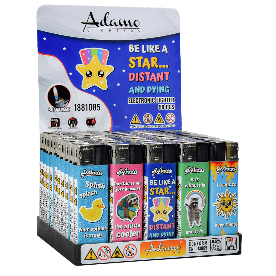 Adamo Refillable Electric Lighters - BAD MOOD DESIGN - FULL SETS OF 5 LIGHTERS / BULK
