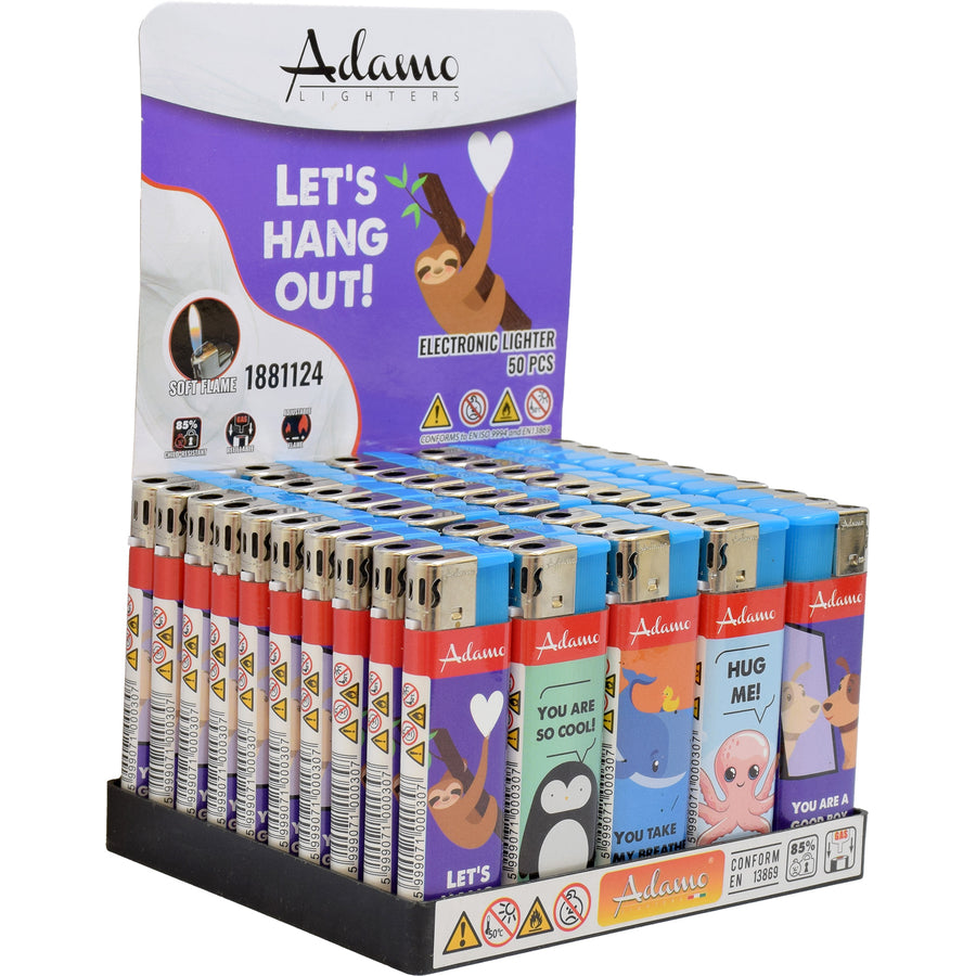 Adamo Refillable Electric Lighters - FUNNY ANIMALS DESIGN - FULL SETS OF 5 LIGHTERS / BULK