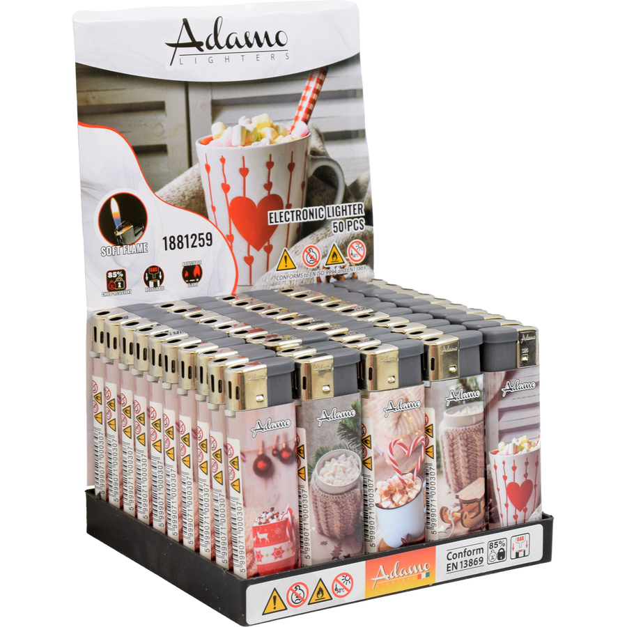 WHOLESALE ELECTRIC LIGHTERS - FULL TRAYS OF 50 LIGHTERS - LOADS OF DIFFERENT DESIGNS
