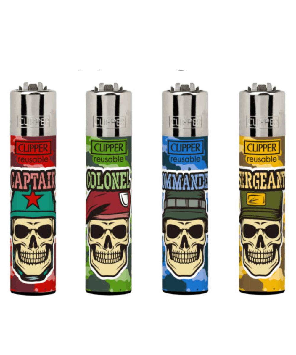 CLIPPER LIGHTERS - ARMY SKULLS
