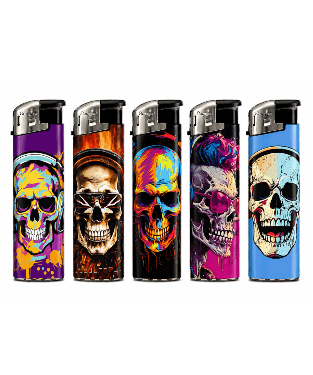 Lighters - SKULLS DESIGN - FULL SETS OF 5 LIGHTERS