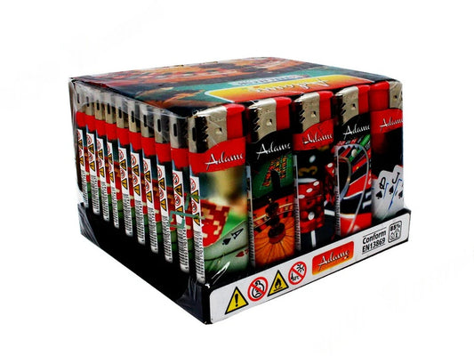 Adamo Refillable Electric Lighters - CASINO DESIGN - FULL SET OF 5 LIGHTERS