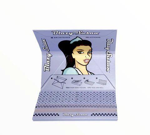 BLAZY SUSAN KINGSIZE SLIM PURPLE DELUXE ROLLING KIT - ROLLING PAPERS, TIPS & TRAY