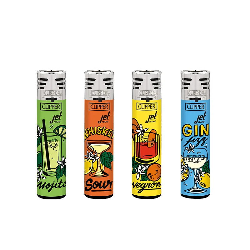 CLIPPER JET FLAME LIGHTERS - ALCOHOL DRINKS DESIGNS