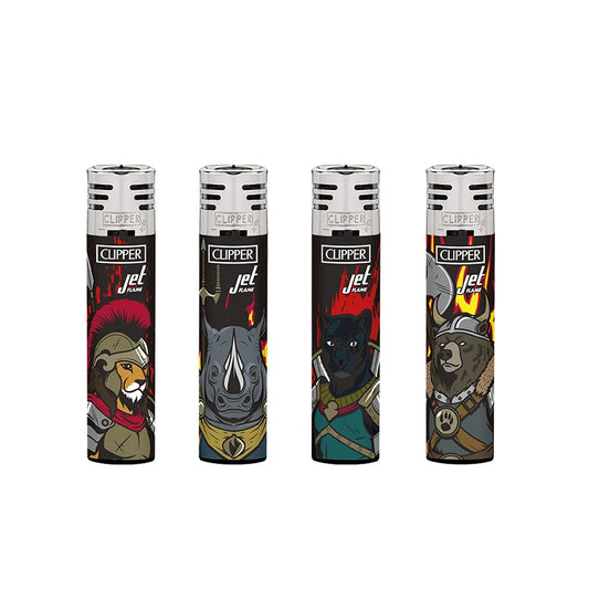 CLIPPER JET FLAME LIGHTERS - ANIMAL WARRIORS