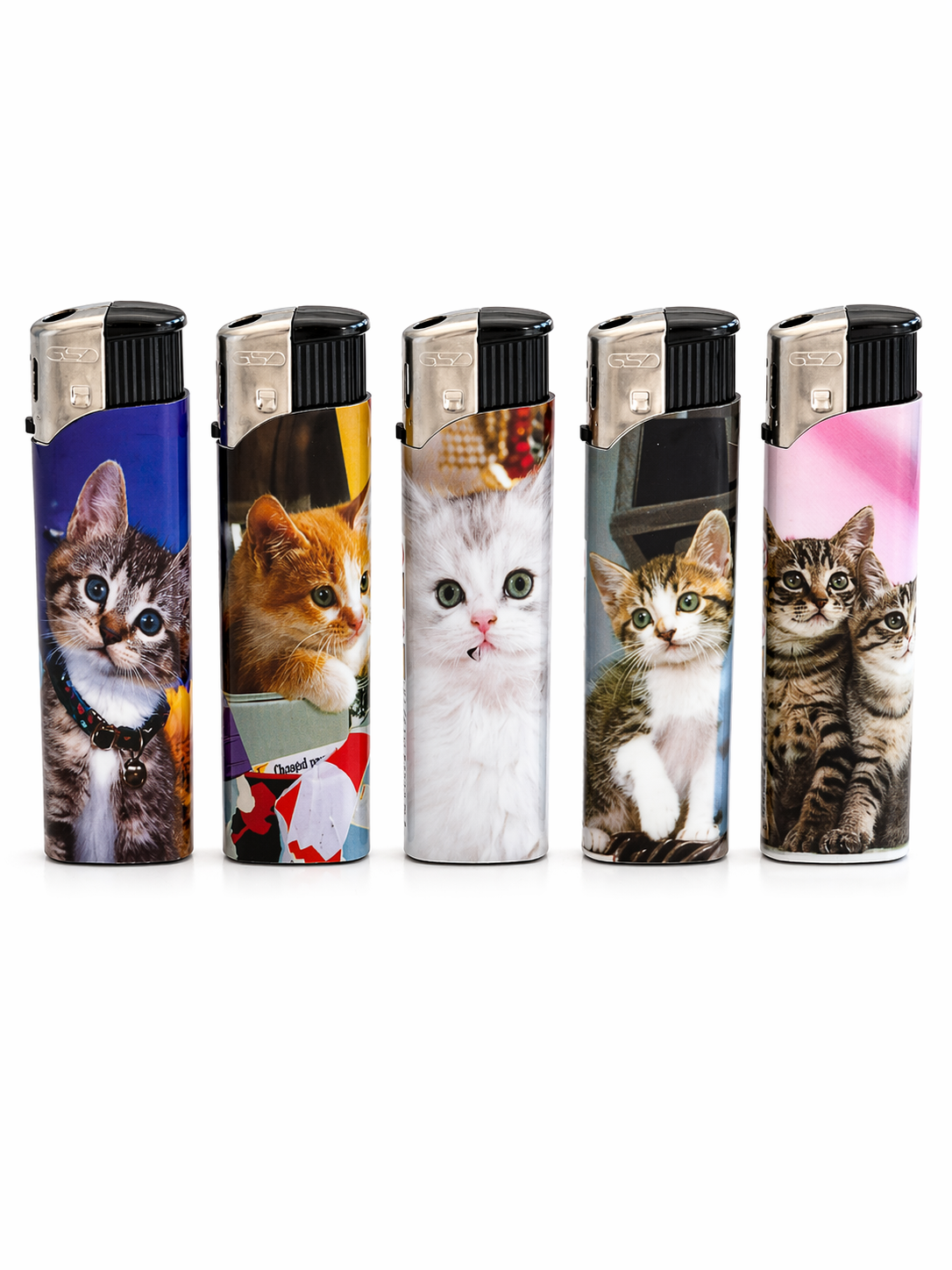 Refillable Electric Lighters - CUTE CATS/KITTENS DESIGN - FULL SETS OF 5 LIGHTERS