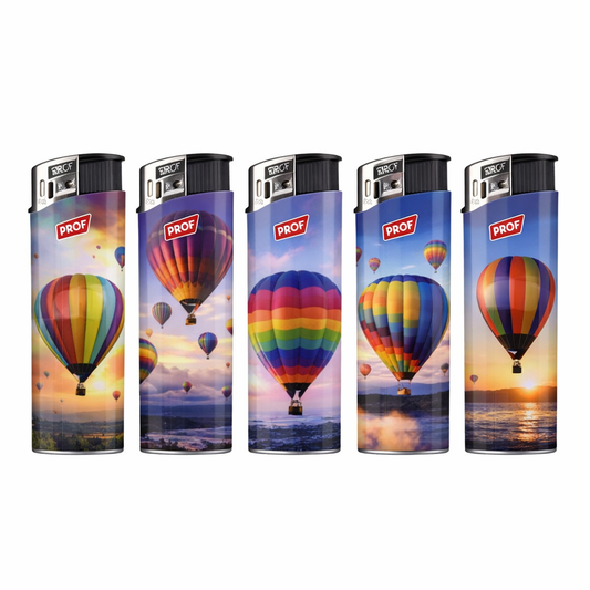 PROF Refillable Electric Lighters - HOT AIR BALLOON DESIGN - FULL SET OF 5 LIGHTERS