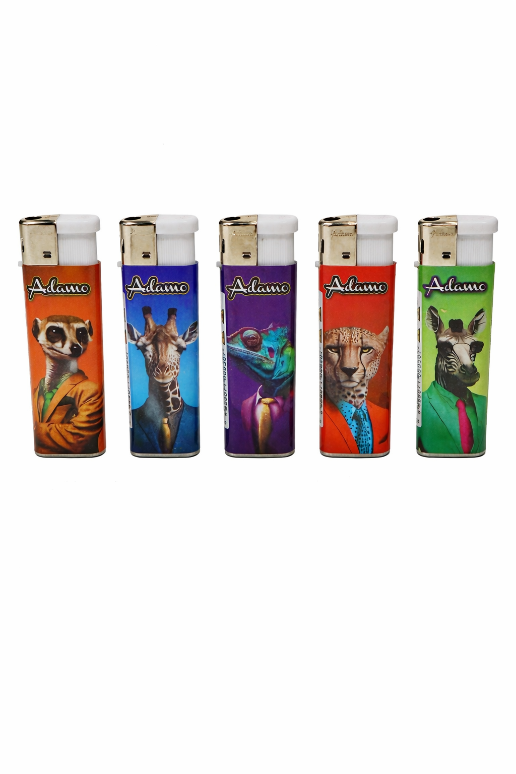 Adamo Refillable Electric Lighters - SUMMER ANIMALS DESIGN - FULL SET OF 5 LIGHTERS