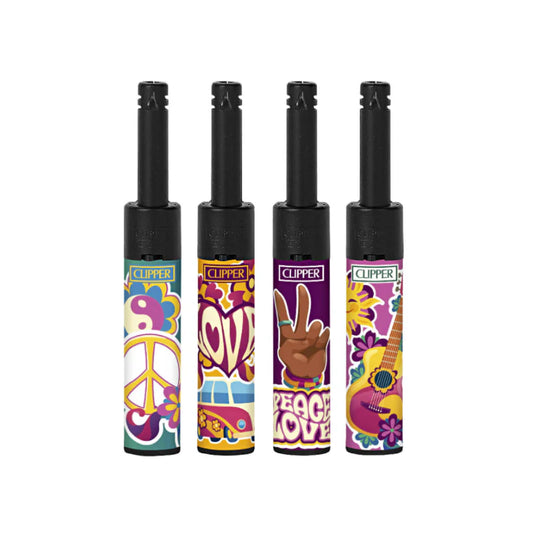 CLIPPER MINI TUBE LIGHTERS - HIPPIE LOVE