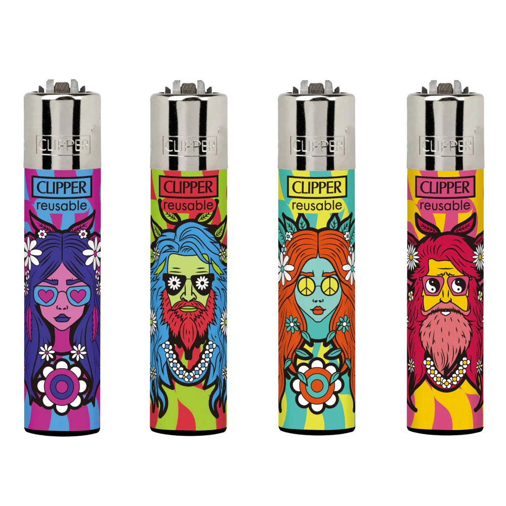 CLIPPER LIGHTERS - PEACE LOVE & HIPPIES