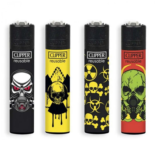 CLIPPER LIGHTERS - RADIOACTIVE SKULLS