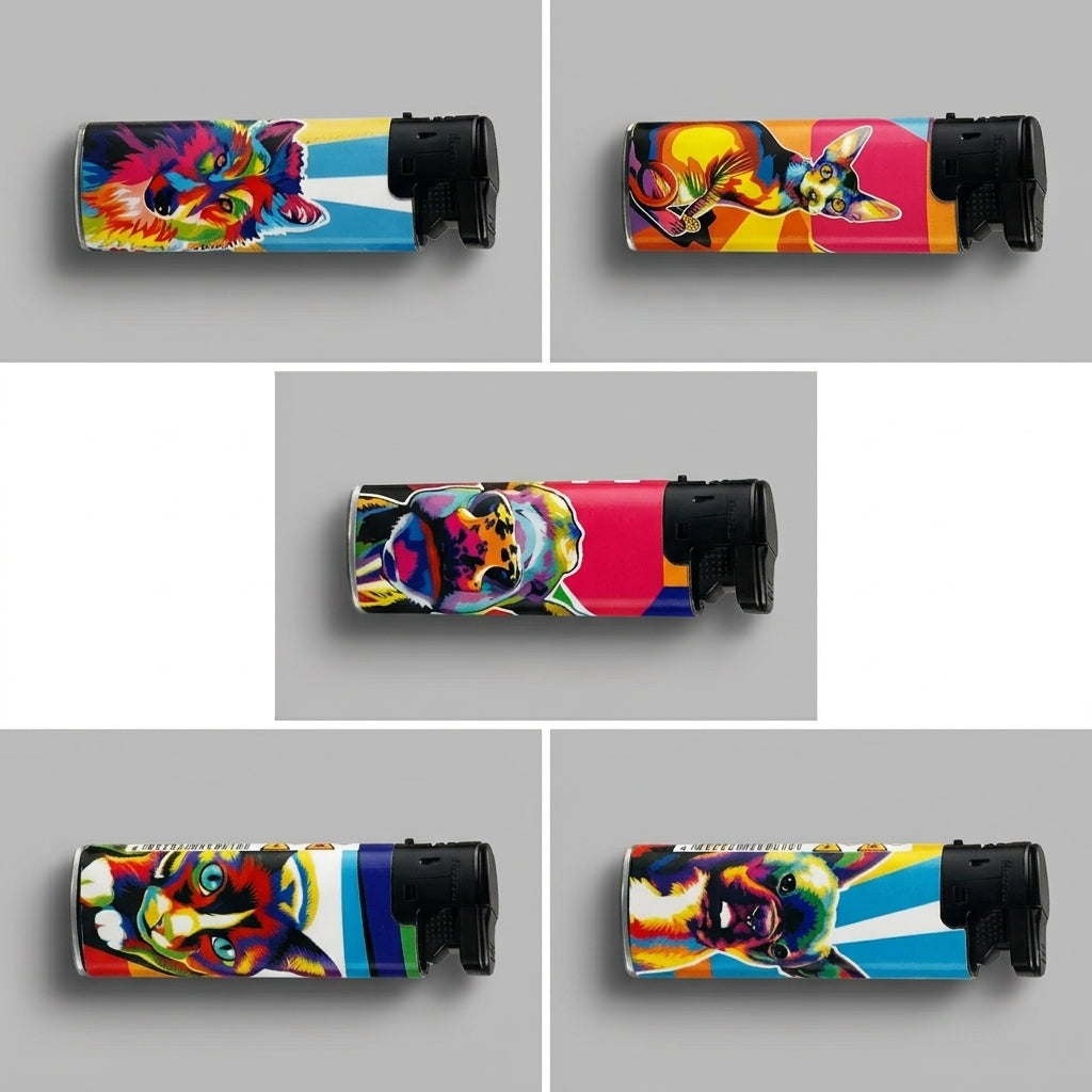 COLOURFUL ANIMALS - JET FLAME WINDPROOF LIGHTERS