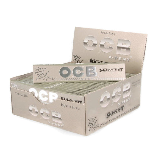 50 OCB Xpert Silver King Size Slimfit Papers FULL BOX OF 50 PACKS