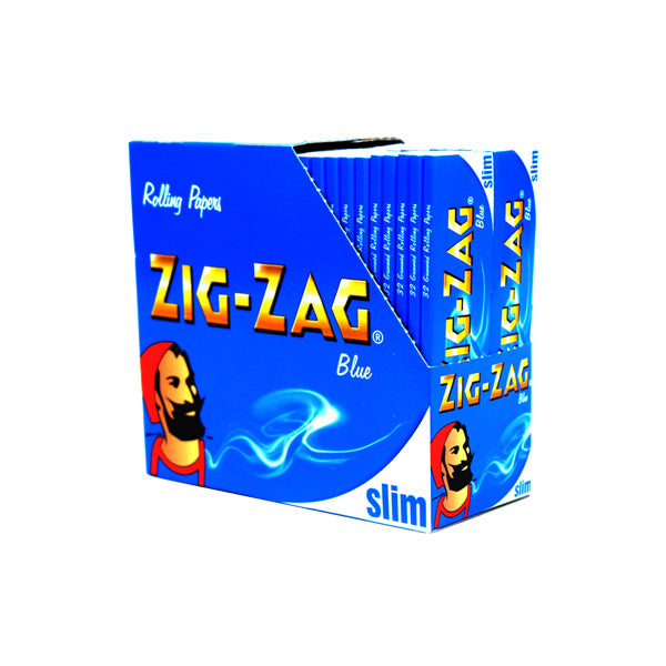 50 Zig-Zag Blue Slim King Size Rolling Papers FULL BOX OF 50 PACKS