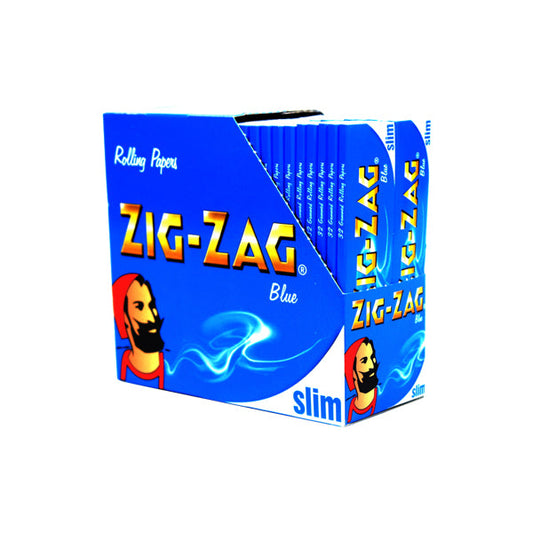 50 Zig-Zag Blue Slim King Size Rolling Papers FULL BOX OF 50 PACKS