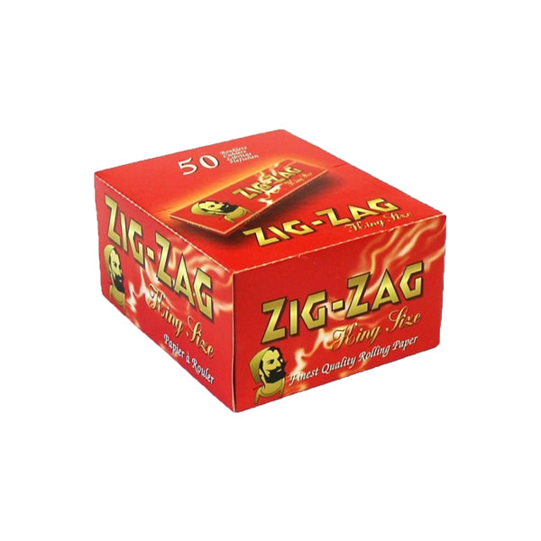 50 Zig-Zag Red King Size Rolling Papers FULL BOX OF 50 PACKS