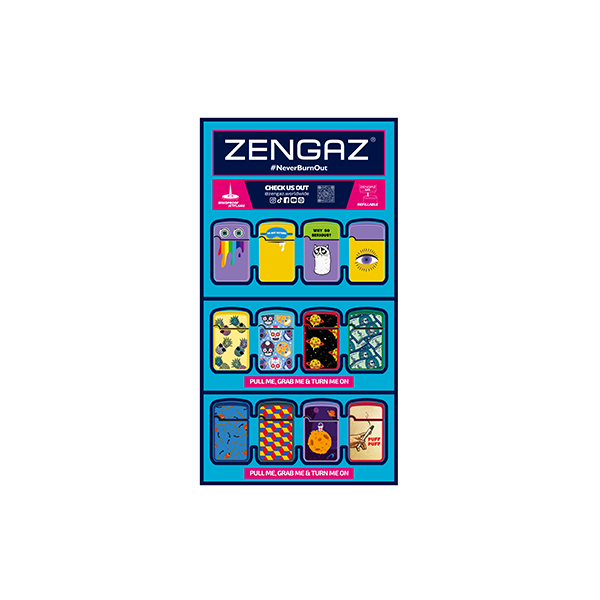 Zengaz Cube ZL-12 Royal Jet Flame Lighters Bundle - 48 Lighters with Cube display stand