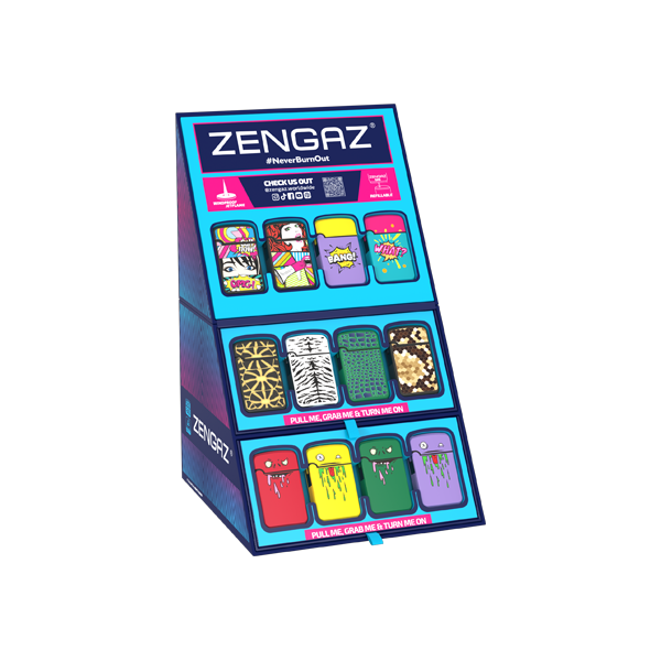 Zengaz Cube ZL-12 Royal Jet Flame Lighters Bundle - 48 Lighters with Cube display stand