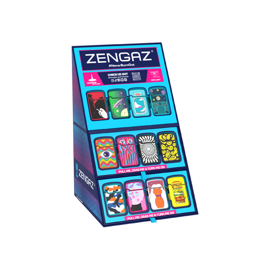 Zengaz Cube ZL-12 Royal Jet Flame Lighters Bundle - 48 Lighters with Cube display stand