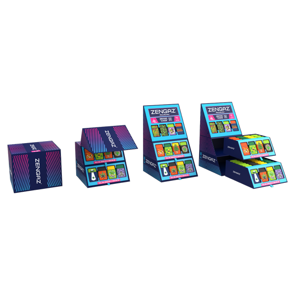 Zengaz Cube ZL-30 Chip Set - Jet Flame Lighters Bundle + 48 Lighters with Cube display stand