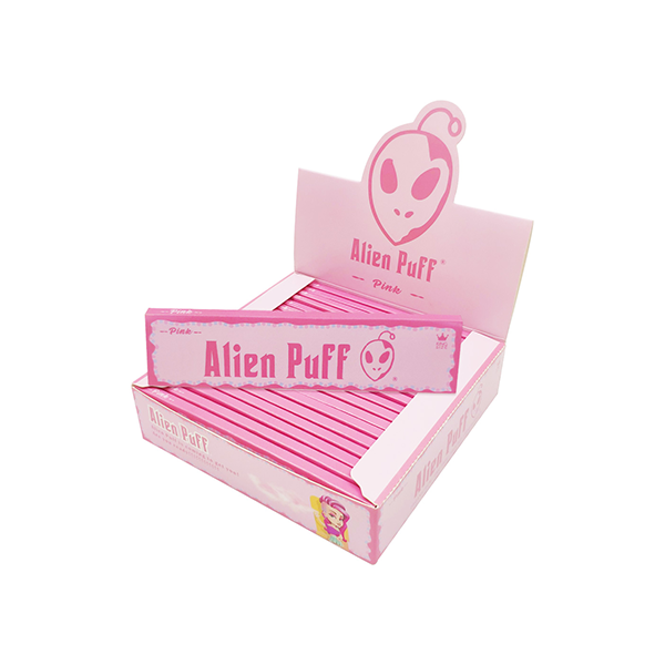 Alien Puff Pink King Size Papers 20 Booklets FULL BOX OF 20 PACKS