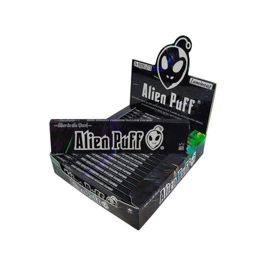 Alien Puff Kingsize Luminous Glow in The Dark Rolling Papers 24 Booklets FULL BOX OF 24 PACKS