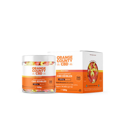 Orange County CBD 400mg CBD Fizzy Peach Rings - Small Tub