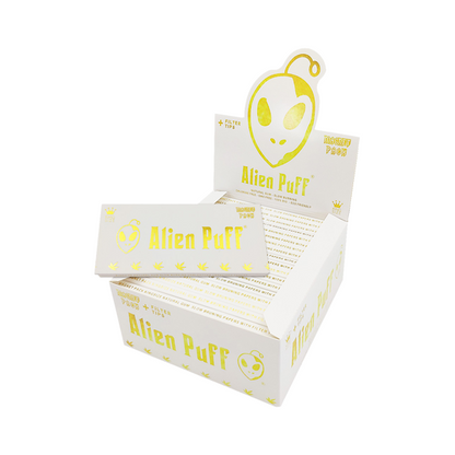 33 Alien Puff White & Gold King Size Unbleached Brown Rolling Papers ( HP109 )