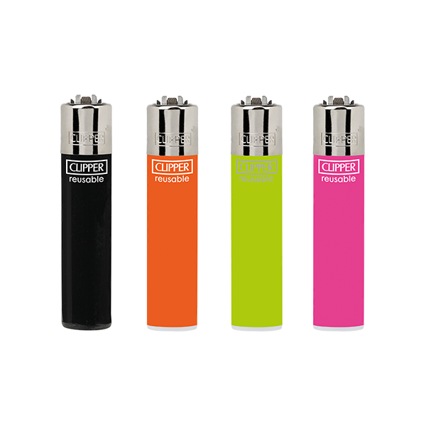 40 x Clipper Classic Flint Assorted Solid Colour Lighters