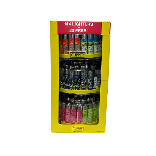 Clipper CP11 3 Tier Carousel CDU 144 + 20 Mixed Design Lighters