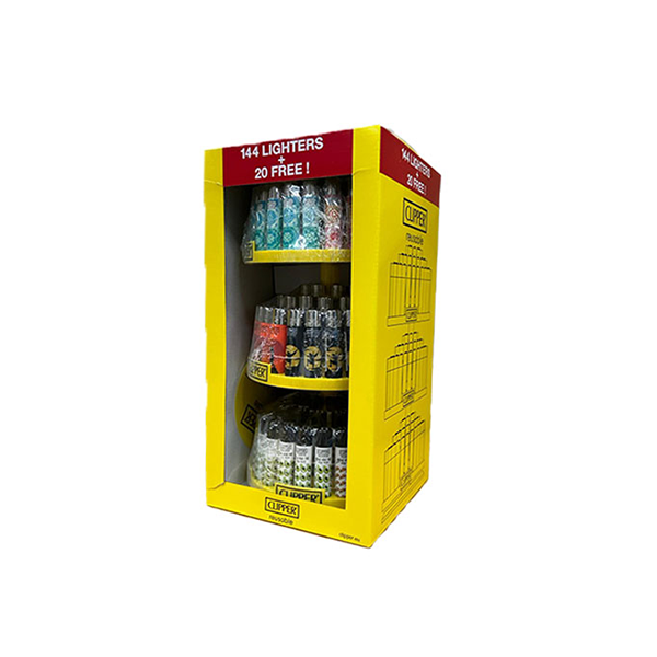 Clipper 3 Tier Display Carousel CP11RH 144 + 20 Mixed Design Lighters