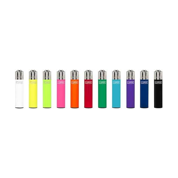 40 x Clipper Classic Flint Solid Assorted Colours Lighters