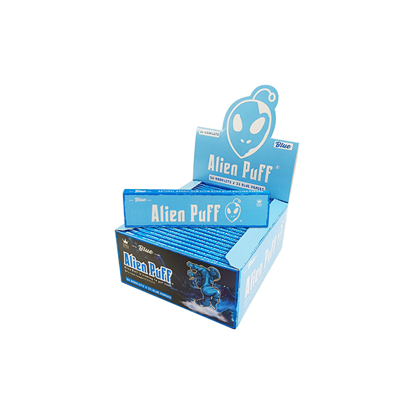 Alien Puff Kingsize Blue Papers 50 Booklets FULL BOX OF 50 PACKS