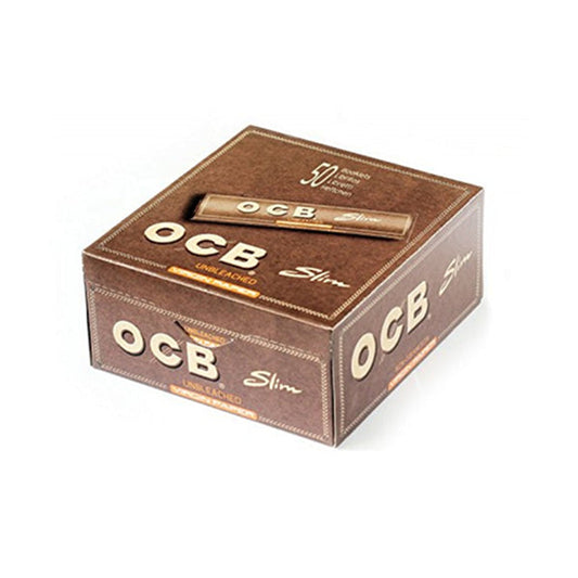 50 OCB Virgin King Size Unbleached Rolling Papers FULL BOX OF 50 PACKS