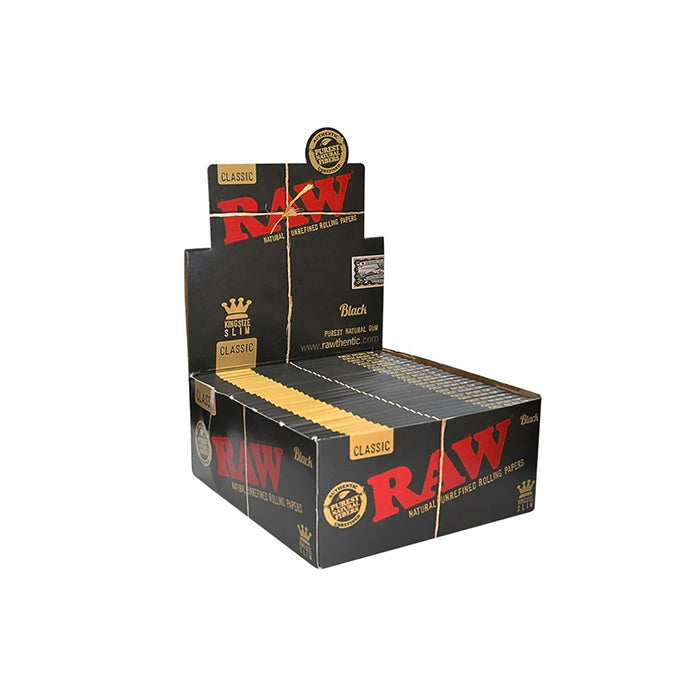 Raw Black Classic King Size Slim Rolling Papers FULL BOX OF 50 PACKS