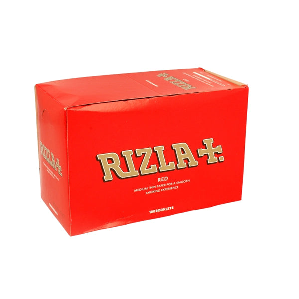 100 Red Regular Rizla Rolling Papers  FULL BOX OF 100 PACKS