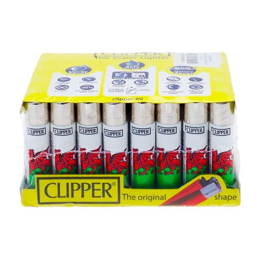 40 Clipper Refillable Classic Lighters Wales Flag - FULL TRAY
