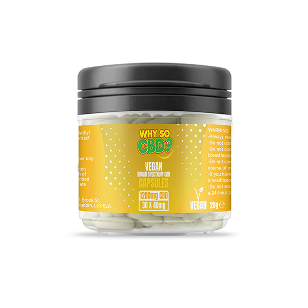 Why So CBD? 1200mg Broad Spectrum CBD Vegan Capsules - 30 Caps