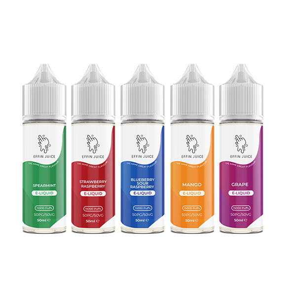 Bulk Buy 0mg EFFIN Juice 50ml Shortfill (50VG/50PG) - Multipacks (10, 25 & 50)