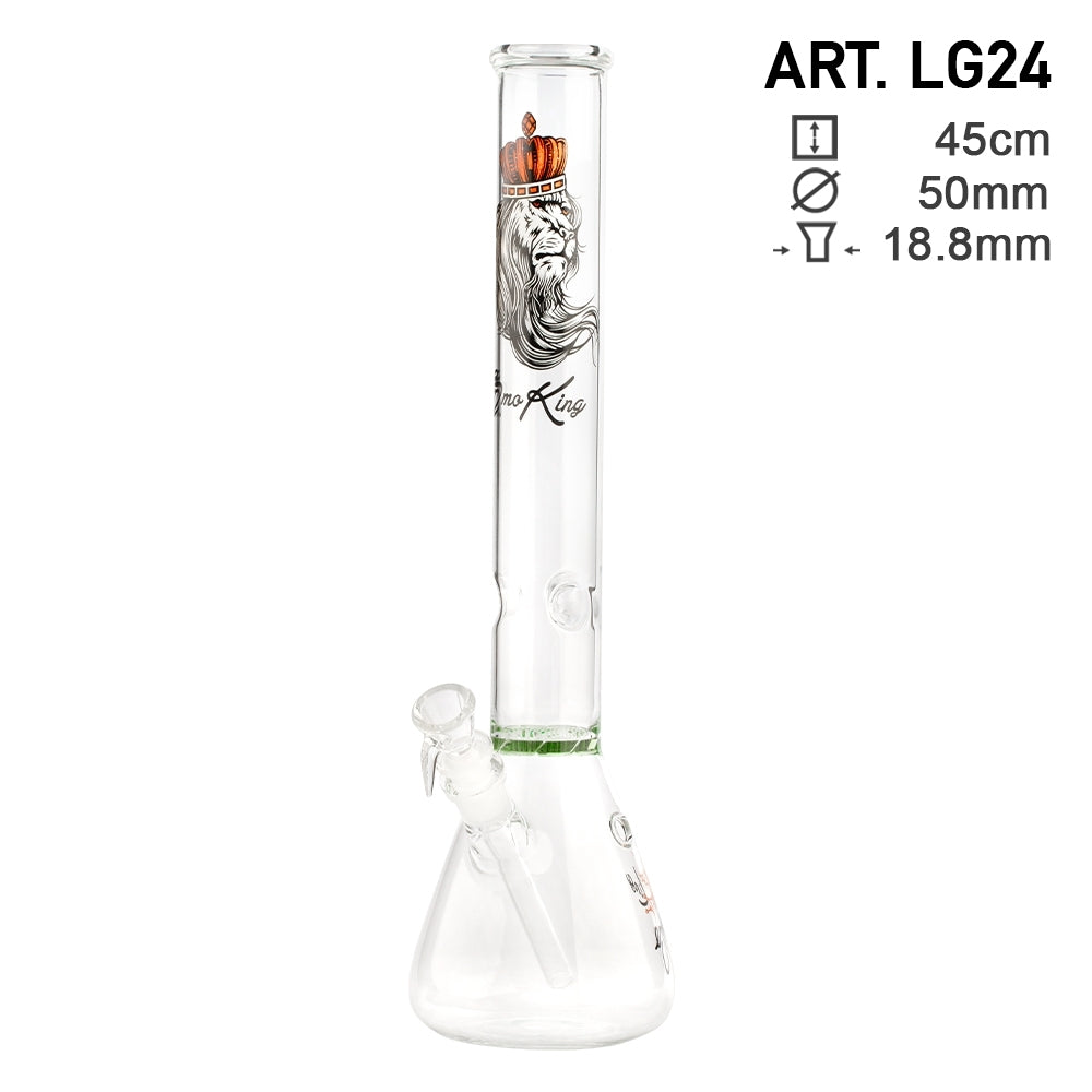 SMO KING 45cm GLASS BONG - LION PRINT (LG24)