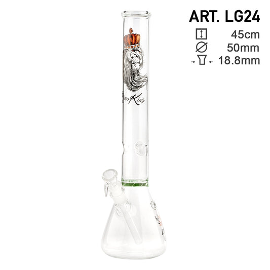 SMO KING 45cm GLASS BONG - LION PRINT (LG24)