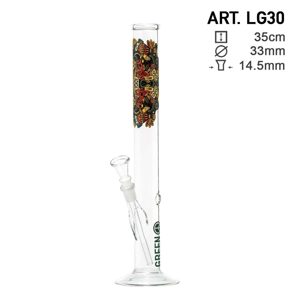 GREENLINE 35cm STRAIGHT GLASS BONG (LG30)