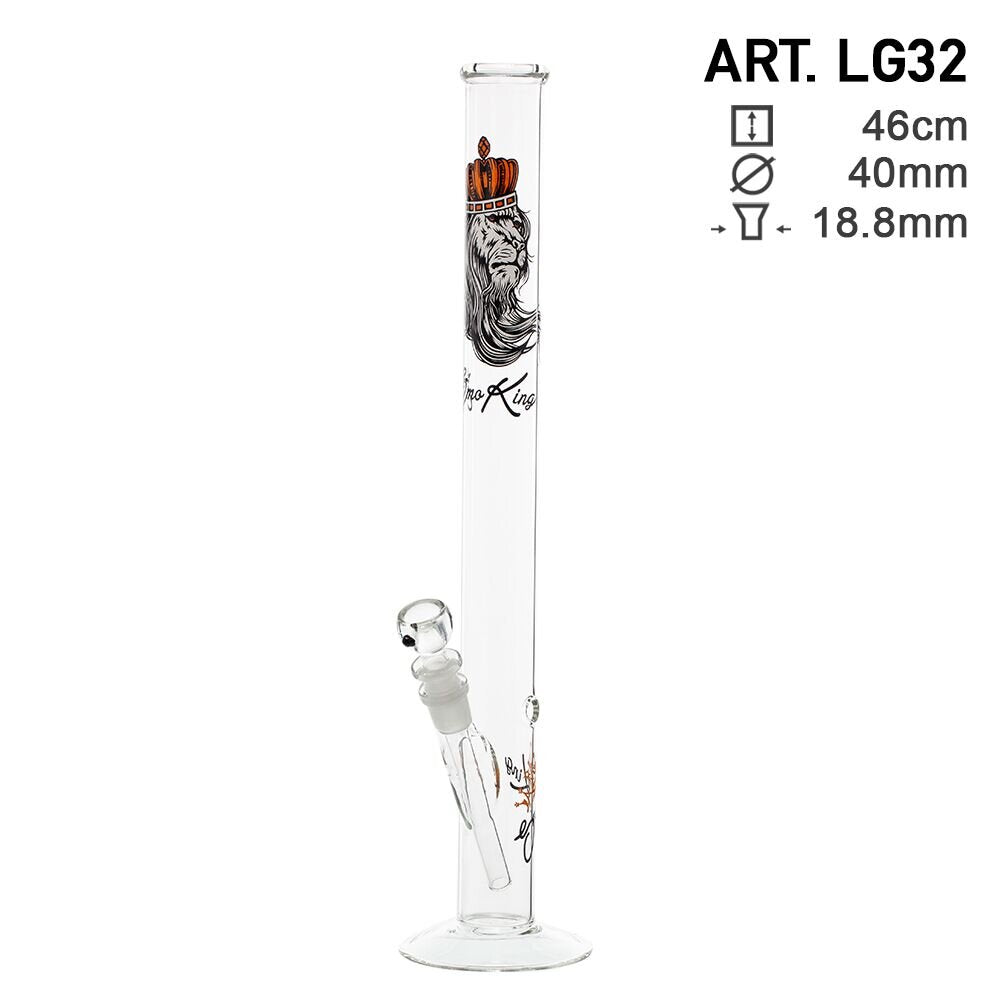 SMO KING 46cm GLASS BONG - LION PRINT (LG32)