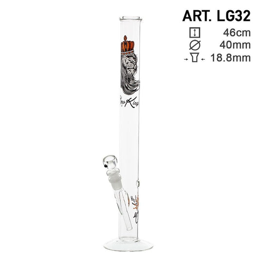 SMO KING 46cm GLASS BONG - LION PRINT (LG32)
